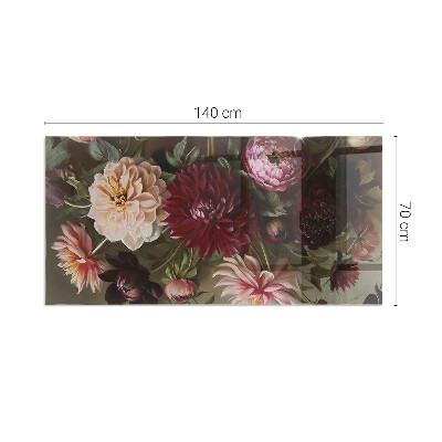 Plaque de sol en verre pour poêle Détails de fleurs colorées