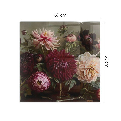 Plaque de sol en verre pour poêle Détails de fleurs colorées
