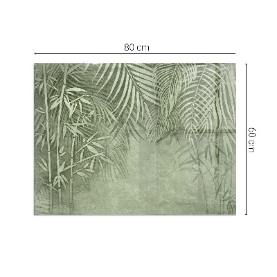 Plaque de sol en verre pour poêle Arrière-plan avec des feuilles tropicales
