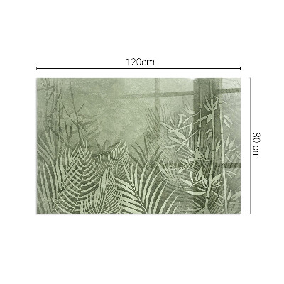 Plaque de sol en verre pour poêle Arrière-plan avec des feuilles tropicales