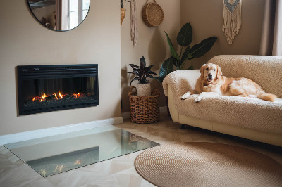 Plaque de sol en verre pour poêle Motif élégant en marbre