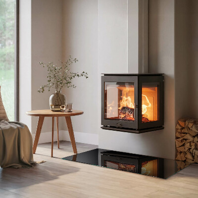 Plaque de sol en verre pour poêle Couleur graphite foncé