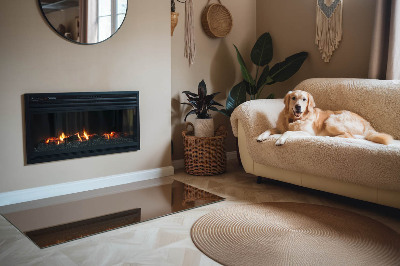 Plaque de sol en verre pour poêle Couleur marron