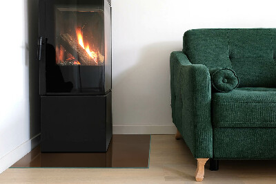 Plaque de sol en verre pour poêle Couleur marron