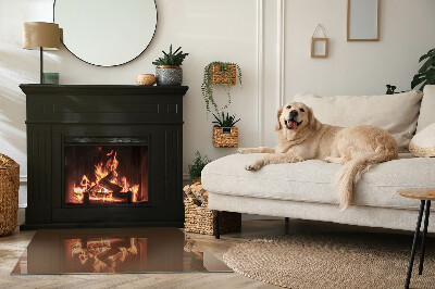 Plaque de sol en verre pour poêle Couleur marron