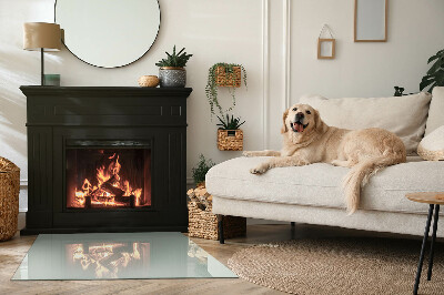 Plaque de sol en verre pour poêle Couleur vert clair