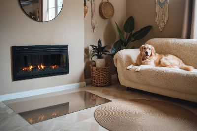 Plaque de sol en verre pour poêle Couleur marron