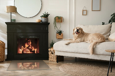 Plaque de sol en verre pour poêle Couleur marron