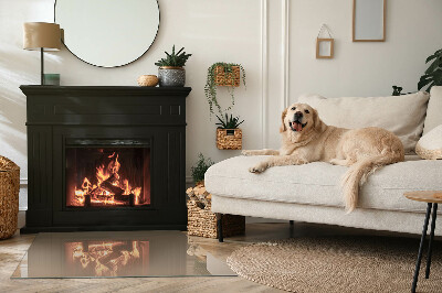 Plaque de sol en verre pour poêle Couleur marron