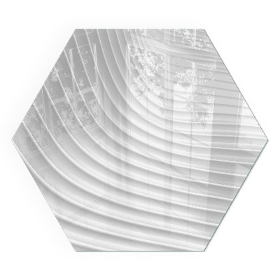 Vitre sous poêle à bois hexagonal Vagues de motifs sophistiqués