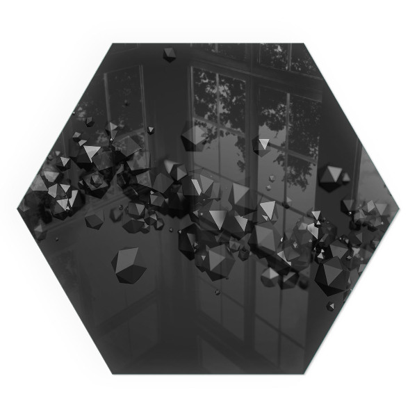 Verre sous poêle à bois hexagonal Formes de nuages ​​dans une composition abstraite