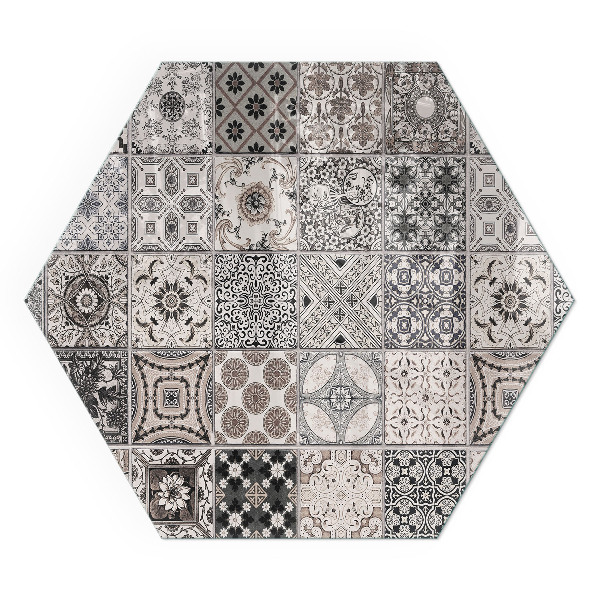 Plaque verre devant cheminée hexagonal Motifs de carreaux élégants