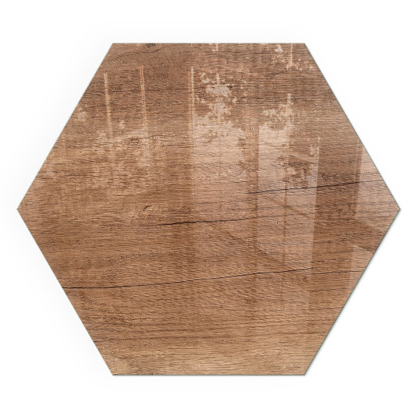 Vitre sous poêle à bois hexagonal Bois de style naturel