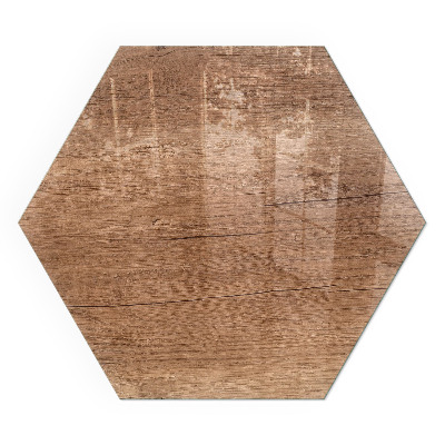 Vitre sous poêle à bois hexagonal Bois de style naturel