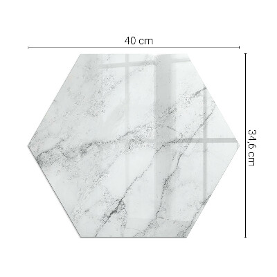 Vitre sous poêle à bois hexagonal Structure en marbre aux veinures subtiles