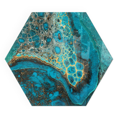 Plaque verre devant cheminée hexagonal Un motif expressif à la forme organique