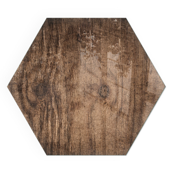 Plaque verre devant cheminée hexagonal Bois de style naturel