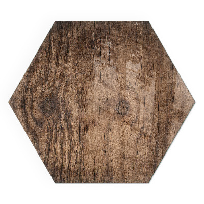 Plaque verre devant cheminée hexagonal Bois de style naturel