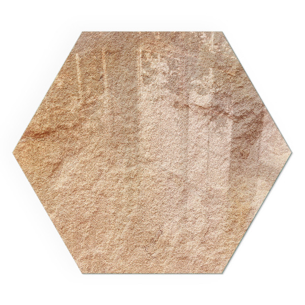 Vitre sous poêle à bois hexagonal Motif en pierre authentique