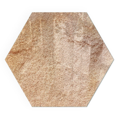 Vitre sous poêle à bois hexagonal Motif en pierre authentique