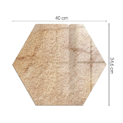 Vitre sous poêle à bois hexagonal Motif en pierre authentique