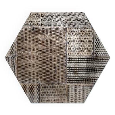 Verre sous poêle à bois hexagonal Conception en métal perforé