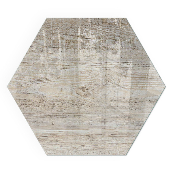 Plaque verre devant cheminée hexagonal Texture délicate du bois clair