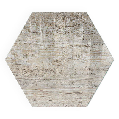 Plaque verre devant cheminée hexagonal Texture délicate du bois clair