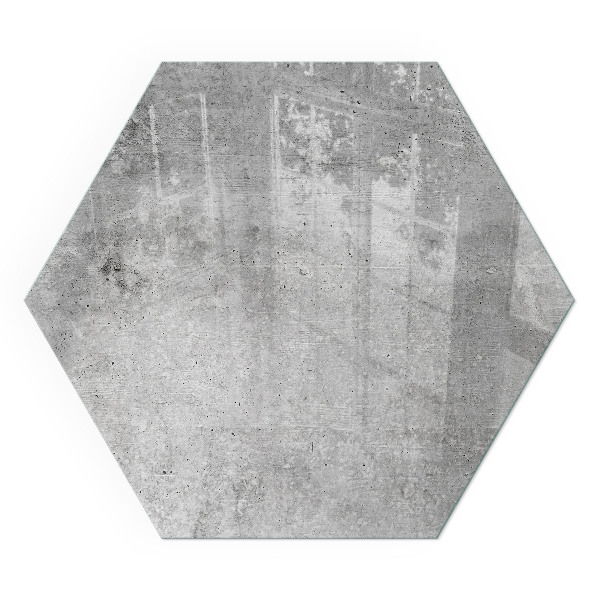 Vitre sous poêle à bois hexagonal Motif en béton brut