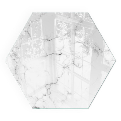 Verre sous poêle à bois hexagonal Motif marbré aux veines élégantes