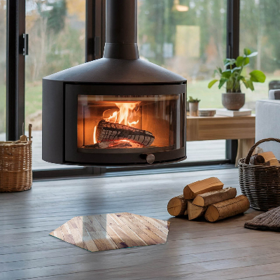 Vitre sous poêle à bois hexagonal Motif de plateau dans un agencement harmonieux