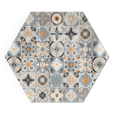 Plaque verre devant cheminée hexagonal Motifs de mosaïque