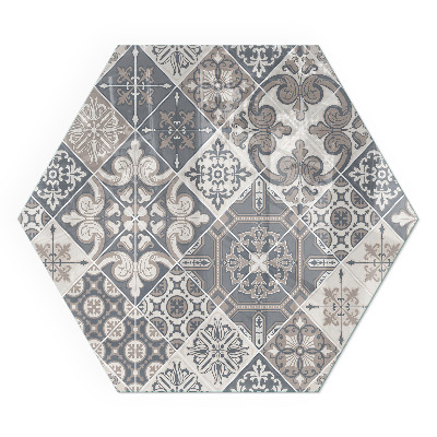 Vitre sous poêle à bois hexagonal Motifs de mosaïque décoratifs