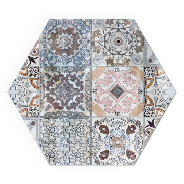 Vitre sous poêle à bois hexagonal Carreaux à motifs de style mosaïque