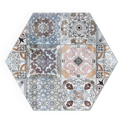 Vitre sous poêle à bois hexagonal Carreaux à motifs de style mosaïque