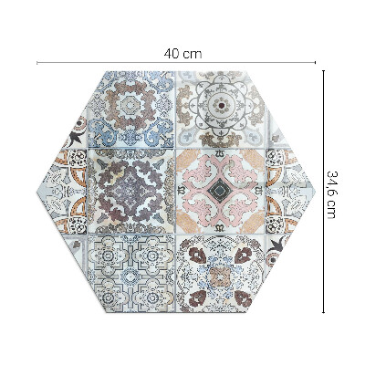 Vitre sous poêle à bois hexagonal Carreaux à motifs de style mosaïque