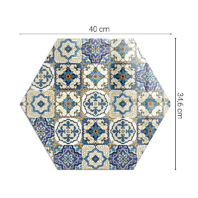 Verre sous poêle à bois hexagonal Motif mosaïque élégant orné de fleurs