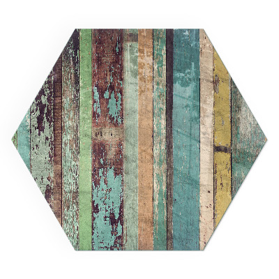 Verre sous poêle à bois hexagonal Planches aux couleurs variées