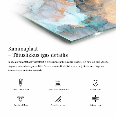 Verre sous poêle à bois hexagonal Planches aux couleurs variées