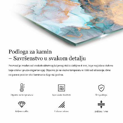 Verre sous poêle à bois hexagonal Planches aux couleurs variées