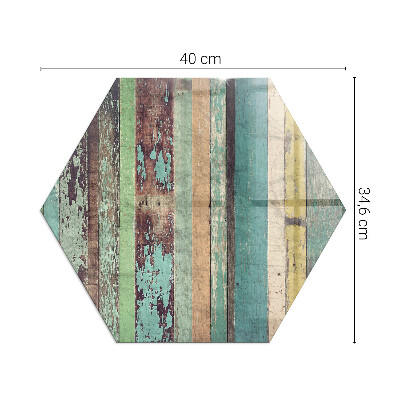 Verre sous poêle à bois hexagonal Planches aux couleurs variées