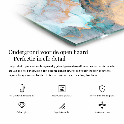 Verre sous poêle à bois hexagonal Planches aux couleurs variées