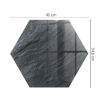 Plaque verre devant cheminée hexagonal Finition pierre