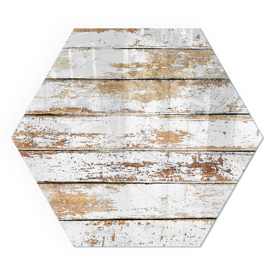 Plaque verre devant cheminée hexagonal Motif endommagé de la surface en bois
