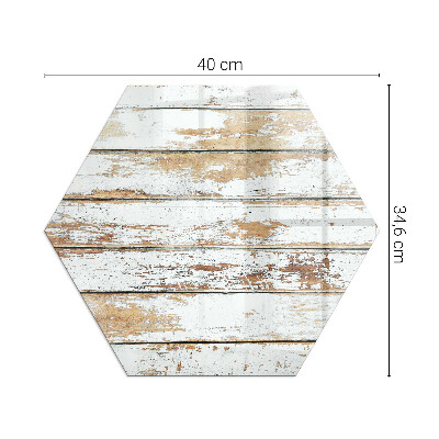 Plaque verre devant cheminée hexagonal Motif endommagé de la surface en bois