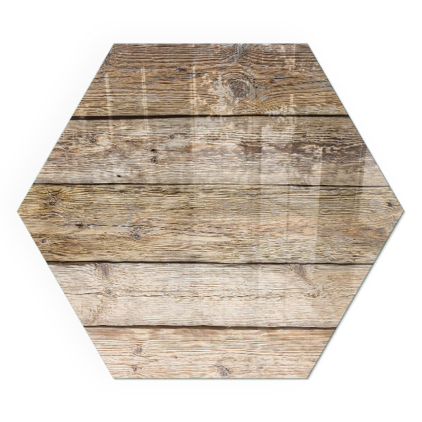 Vitre sous poêle à bois hexagonal Motif naturel des planches de bois