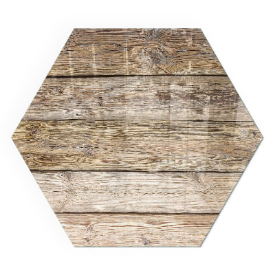 Vitre sous poêle à bois hexagonal Motif naturel des planches de bois