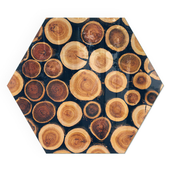Vitre sous poêle à bois hexagonal Une boîte à motif de bois en creux