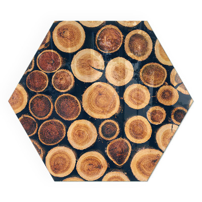 Vitre sous poêle à bois hexagonal Une boîte à motif de bois en creux