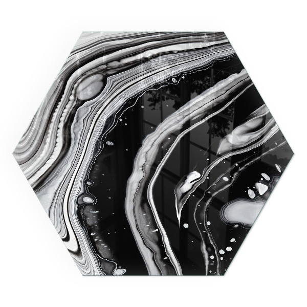 Plaque verre devant cheminée hexagonal Lignes et vagues dans une version moderne